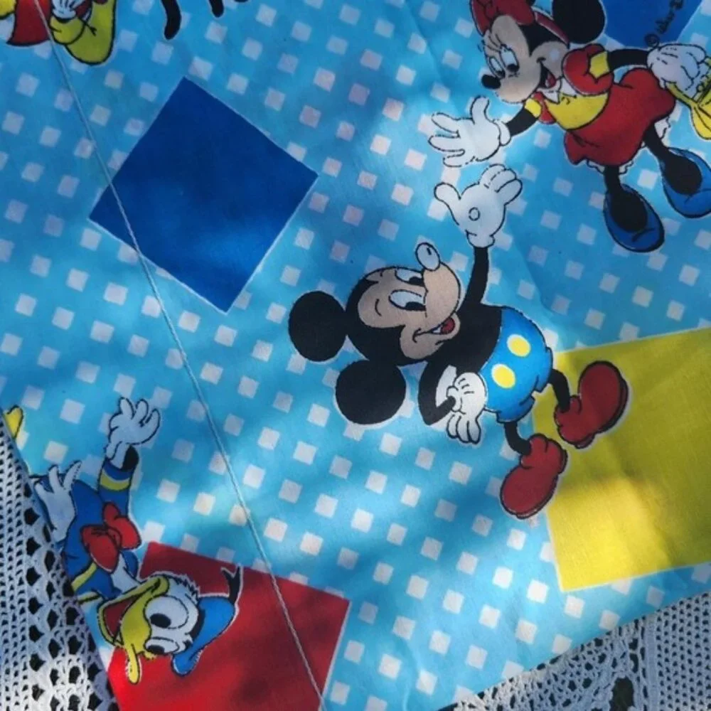 Vintage donald duck, mickey bright vibrant pillowcases set of two.‎